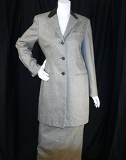 RALPH LAUREN New Gray Solid Country Heritage Women Long Skirt Suit Size 8, L
