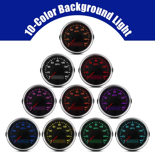 Velociómetro GPS de 12V/24V 85 mm 0-160 mph medidor de velocidad con adaptador de sensor - Imagen 4 de 15