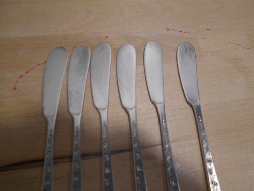 6 Rogers 1968 SILVER LACE Pattern Butter Spreader Knives IS 8101 - Picture 3 of 3
