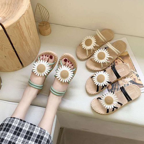Hausschuhe Damen Sommer Freizeit Gänseblümchen Fee Wind Ins rutschfeste Strandsandalen - Bild 5 von 15