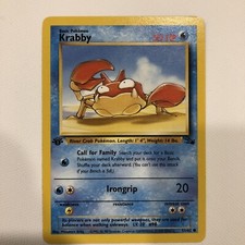 1999 Pokemon Fossil Krabby 1st Edition #51/62 - GEM MINTY