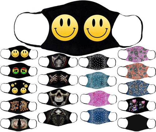 Adults Face Masks Cotton Glow in the Dark with Filter Pocket Reusable & Washable - Picture 136 of 159