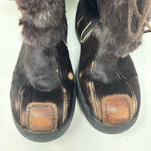 Pajar Brown Rabbit Fur Winter Boots Women's US 8 UK 39 Aspen Ski Lodge - Picture 5 of 16