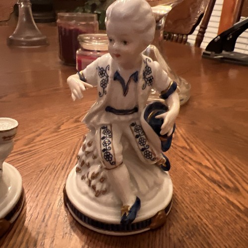 Beautiful Seymour Mann Vienna Woods Figure Blue & White Boy & Girl Fine China - Picture 10 of 20
