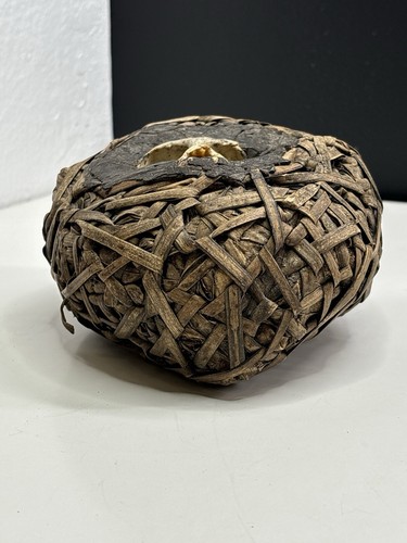 Vili or Yombe Nkisi Bumba Fetish Power Object Monkey Skull And Fiber Basket - Picture 13 of 18