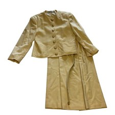 Vintage Evan Picone Worsted Wool Ivory skirt suit set 12