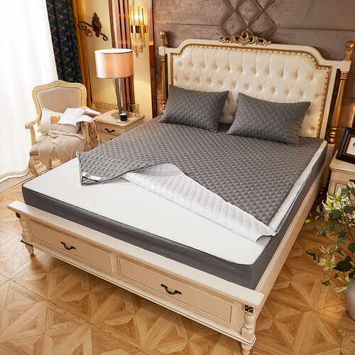 Waterproof mattress cover solid color zipper Qui stitched mattress protector - Picture 15 of 20