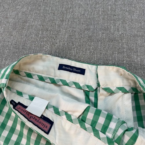 Vineyard Vines Breaker Chino Shorts Mens Size 33 Green Gingham Golf - Picture 4 of 7