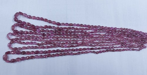Pink/Rubellite Tourmaline Oval Smooth Beads 1 Strand 57 Ct App. Natural Gemstone - Picture 4 of 12
