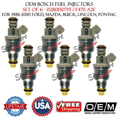 DENSO OEM FUEL INJECTORS 6X for 1987-1991 E-250 ECO CLUB WAGON 4.9L#F47E-A2E