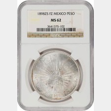 Uncirculated 1898 Year Second Republic of Mexico Coins (1867
