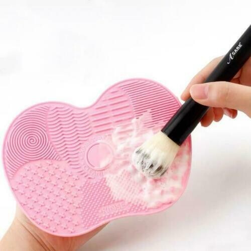 Silikon Make-up Pinsel Reiniger Reinigung Kosmetik Schrubber Board Matte Pad HOT PINK - Bild 5 von 14