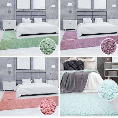 Shaggy Bed 3 Teilig Pastel Teppich Laufer 2x 70x140 0 3 8x27 5