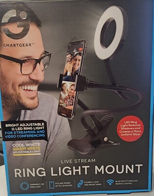 G SmartGear Hands Free Video Live Stream Set Bright Adjustable 11 LED Ring Light