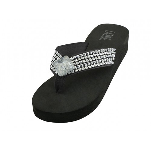 Women's rhinestone upper lightweight comfort Slides Sizes 5-10 - Picture 2 of 4