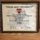 Texas A&M University Varsity Atm For Football 1939/1940 signed by E.J Kyle