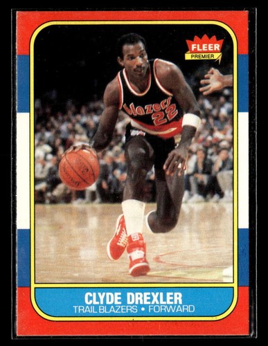 1986-87 Fleer Clyde Drexler #26 Rookie Portland Trail Blazers EX/EX-MT Y6653