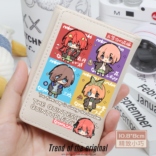 5-toubun No Hanayome Anime Black/White PU Leather Purse Short Wallet Gift - Picture 5 of 12