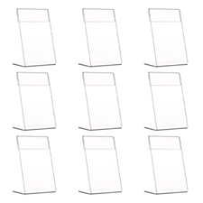 9PCS Heavy Duty Shelves Acrylic Price Banquet Sign Holder Label Stand