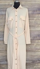 Callahan Women’s Size S Dress Peach Long Sleeve Button Down Ribbed