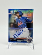 Luis Carpio 2017 Bowman Chrome Blue 1st Rookie Auto Card /150 Mets