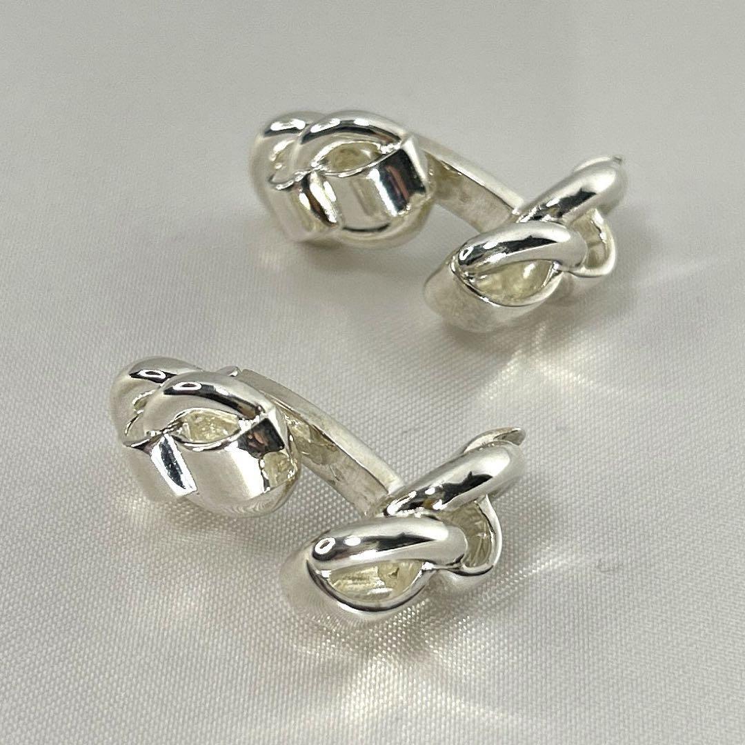 HERMES Cufflinks Silver 925 Double Face Beautiful from Japan