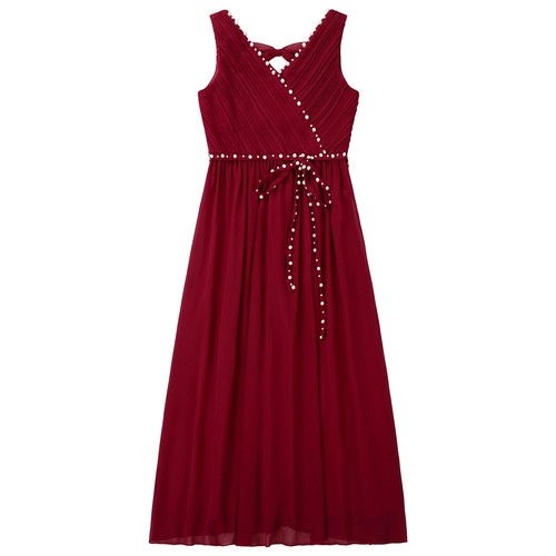 Kids Girls Beaded Chiffon Dresses Bridesmaid Sleeveless Wedding Party Ball AU - Picture 4 of 59
