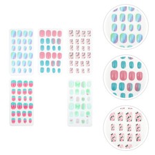 5 Boxes/120pcs Kids Fake Fingernails Girls Fake Nail Childrens Artificial Nails