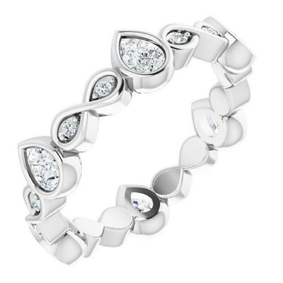 1,36 ct. Birnenform Diamant Eternity Band, Pear Diamond Ring 14K Weißgold