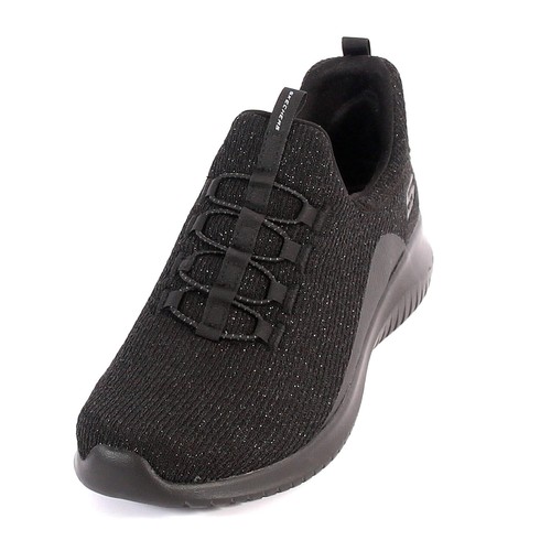 Skechers Nero Sparkle On Flex Ultra Donna Trainer Slip Mesh qHxqf1Tw