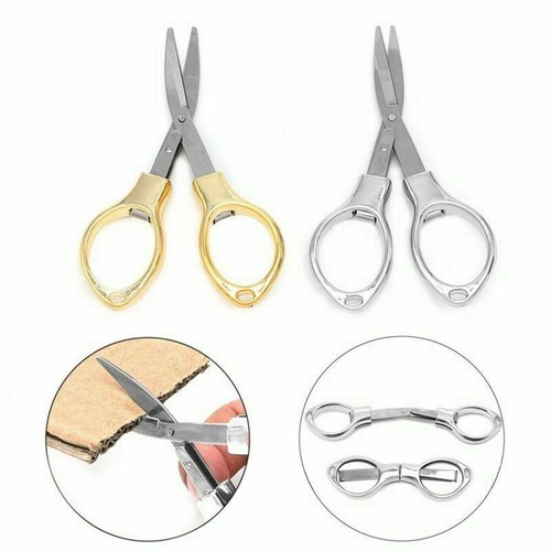 Mini Folding Scissors Travel Pocket Metal Small Foldable Multi User Sewing Tool - Picture 6 of 15