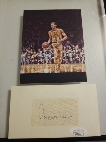 JERRY WEST autographed Signatur cut Framed JSA Authenticated (The NBA LOGO) HOF - Picture 3 of 6