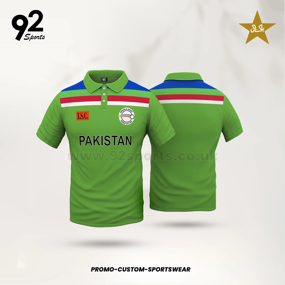 PAKISTAN WORLD CUP 1992 ICC CRICKET CHAMPION POLO SHIRT IMRAN KHAN