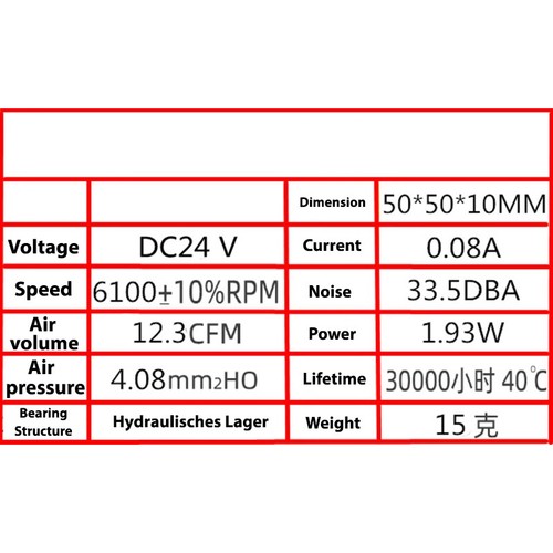 Ventilateur de refroidissement 50 x 10 mm mini ventilateurs ronds silencieux sans balais DC 5V 12V 24V 3100-6100RPM - Photo 6/10