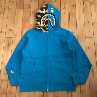 BAPE camo × Blue shark full zip hoodie a bathing ape NIGO