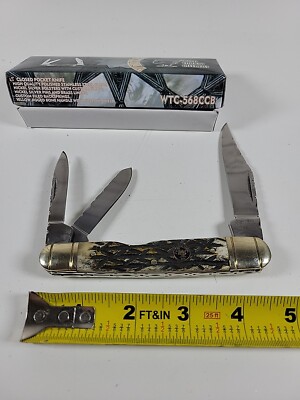 Wild Turkey Cutlery 4 1/2  Whittler 3 Blade Pocket Knife WTC568RPB NEW