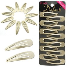 Snap hair clips metal grips 5cm/2in basic hair accessories 12pcs  Blonde