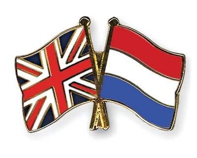 United Kingdom & Netherlands Friendship Flags Enamel Lapel Pin Badge - Picture 1 of 1