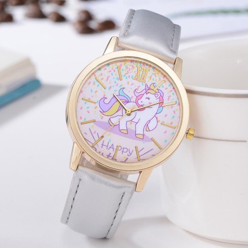 Moda Adorable Unicornio Happy Niñas Mujeres Reloj de Pulsera Multicolor Nuevo Pista Gratis - Imagen 4 de 6