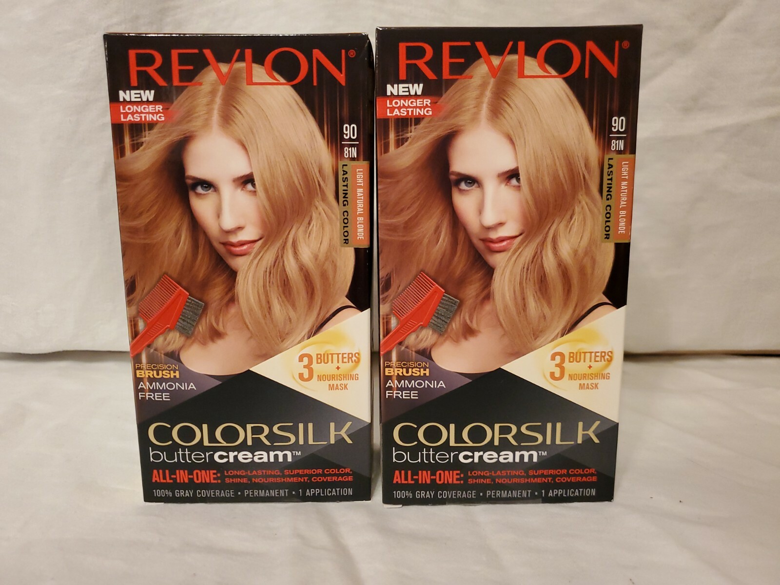 2 Revlon 90 81N Light Natural Blonde Vivid Hair Color Colorsilk Buttercream