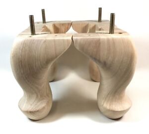 Unfinished 6" Tall Cabriole/Queen Anne Legs (Set of 4 legs) | eBay