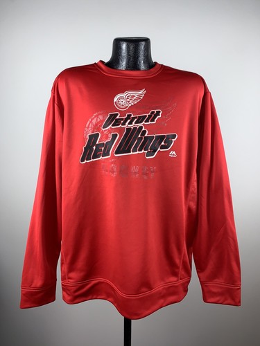 Men's Detroit Red Wings Slashing Performance NHL Hockey Red Sweatshirt NWT Large