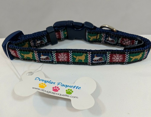 2003-06 Douglas Paquette Small Dog Collar Christmas Blue Lead North Country - Picture 1 of 9