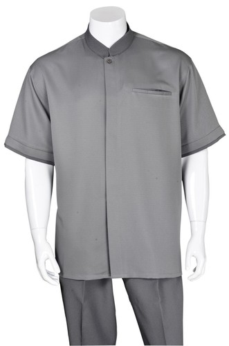 Herren 2-teiliges Arm Hemd Set Mandarin/Banded Kragen Freizeithemd 2959 - Bild 11 von 11