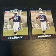 (2) 2007 Topps CHRIS HENRY RC #312 Titans Football Cards (good)(c5)