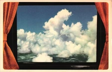 American Airlines Scene Out the Window Postcard 1950s Airplane