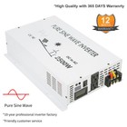 2500W Power Pure Sine Wave Inverter 12/24/36/48V DC to 110/220V AC Home Solar RV