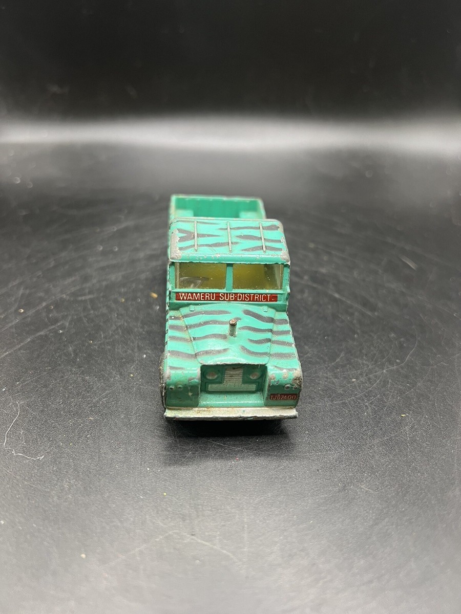 Vtg Corgi Toys Land Rover Pickup 109 WB Zebra Tiger Stripes Green