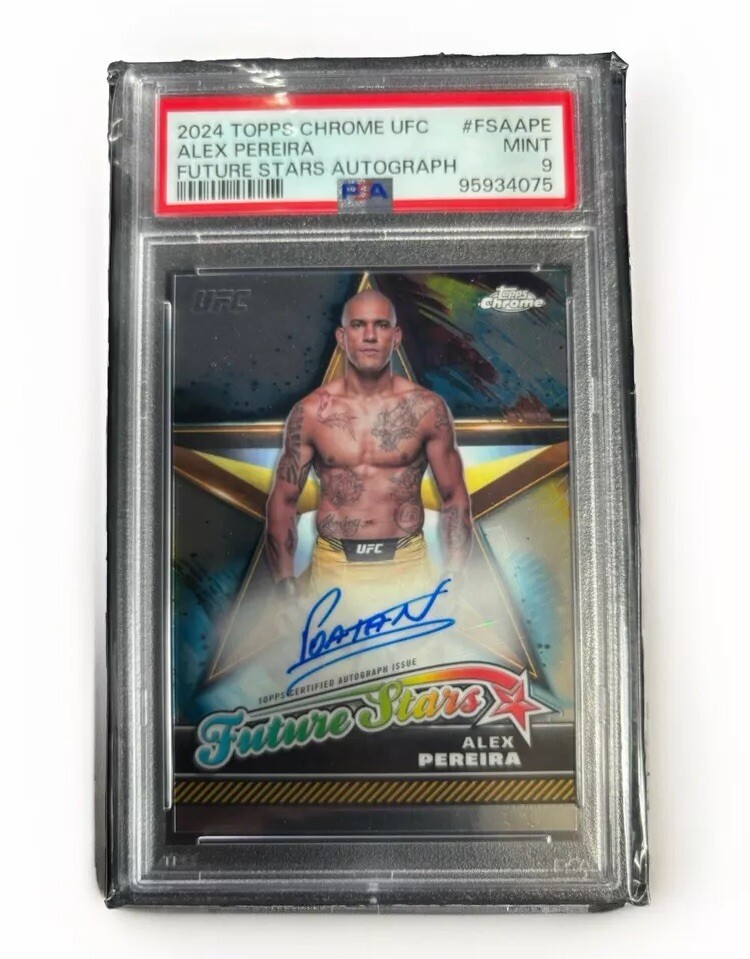 Alex Pereira AUTO PSA 9 2024 Topps Chrome UFC Future Stars