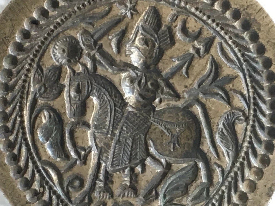 Antiguo sello/sello/troquel de joyería Ramdev de metal de bronce raro de colección Foto 2 de 4